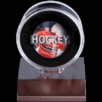 Wood Hockey Puck Holder - Dark Wood