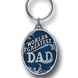 World's Greatest Dad Metal Key Chain with Enameled Details