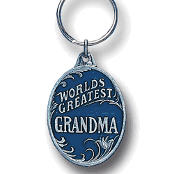 World's Greatest Grandma Metal Key Chain with Enameled Details
