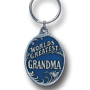 World's Greatest Grandma Metal Key Chain with Enameled Details