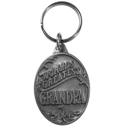 World's Greatest Grandpa Antiqued Metal Key Chain