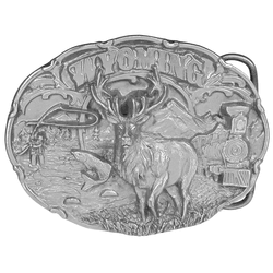 Wyoming Antiqued Belt Buckle