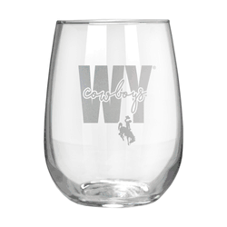Wyoming Cowboys 17oz Stemmless Wine Glass