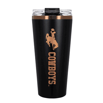 Wyoming Cowboys 32oz Black and Copper Big Slim with Straw