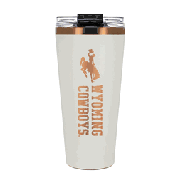 Wyoming Cowboys 32oz Crme and Copper Big Slim Tumbler with Straw