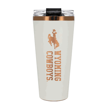 Wyoming Cowboys 32oz Crme and Copper Big Slim Tumbler with Straw