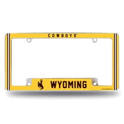 Wyoming Cowboys Alternate 12" x 6" Chrome All Over Automotive License Plate Frame for Car/Truck/SUV