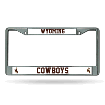 Wyoming Cowboys Standard Chrome Frame with Plastic Inserts 12