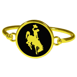 Wyoming Cowboys Gold Tone Bangle Bracelet