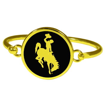 Wyoming Cowboys Gold Tone Bangle Bracelet