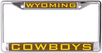 Wyoming Cowboys License Plate Frame Inlaid Style