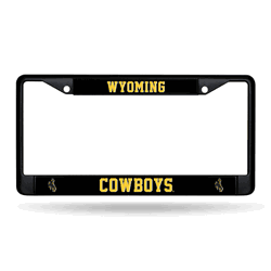 Wyoming Cowboys Primary Black Chrome Frame with Plastic Inserts 12" x 6" Car/Truck Auto Accessory
