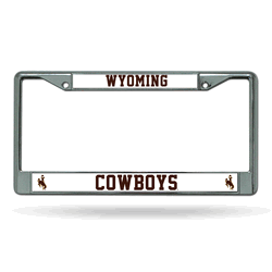 Wyoming Cowboys Standard Chrome Frame with Plastic Inserts 12" x 6" Car/Truck Auto Accessory