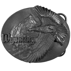Wyoming Eagle  Antiqued Belt Buckle