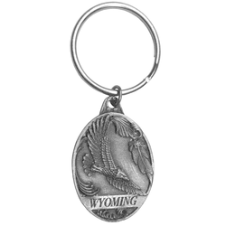 Wyoming Eagle Antiqued Keyring