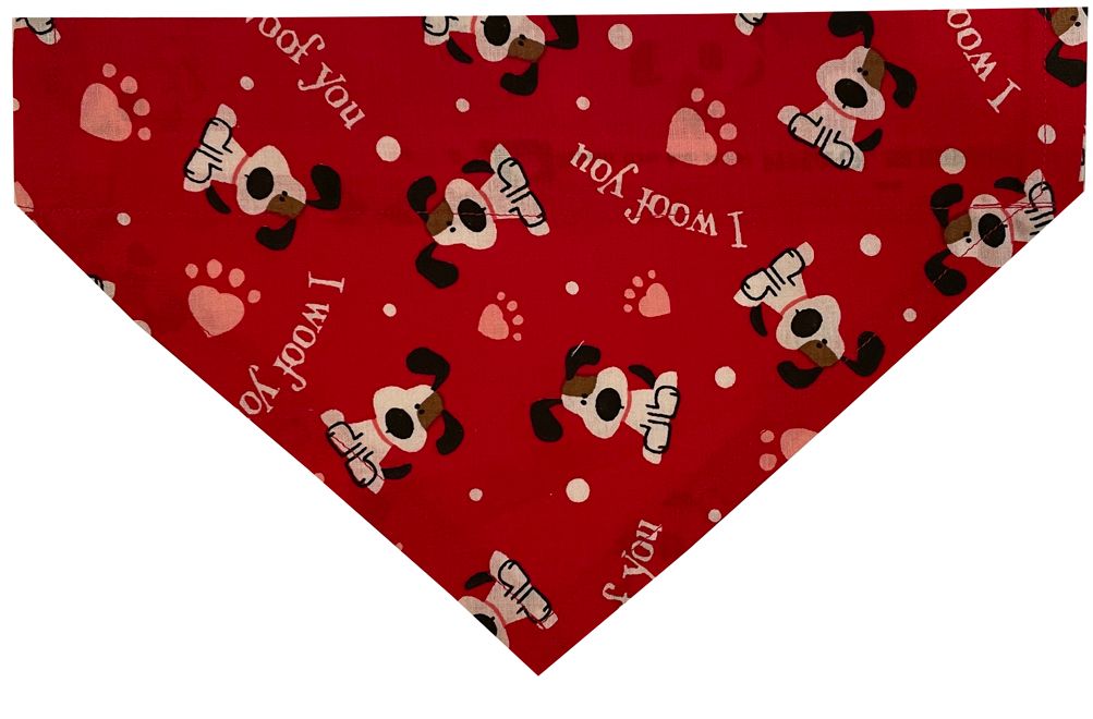 Dog Collar Bandana Red I Woof You