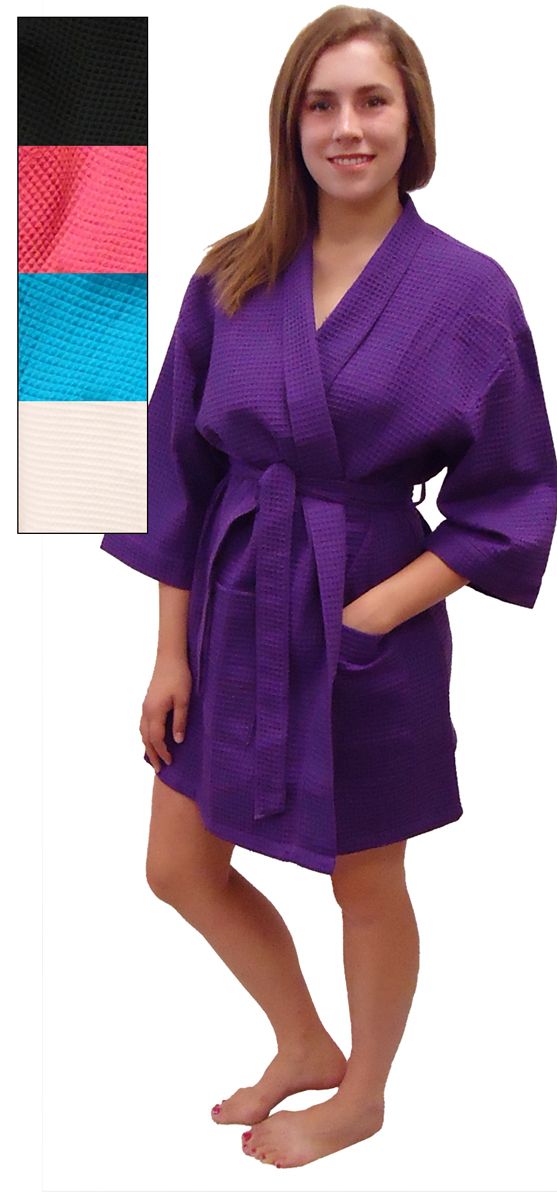 Waffle Weave Kimono Bath Robe