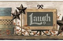 Country Chalkboard Shelf Wallpaper Border AC4406bd