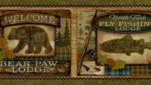 Tugalo Green Bear Paw Lodge Wallpaper Border TTL01561b