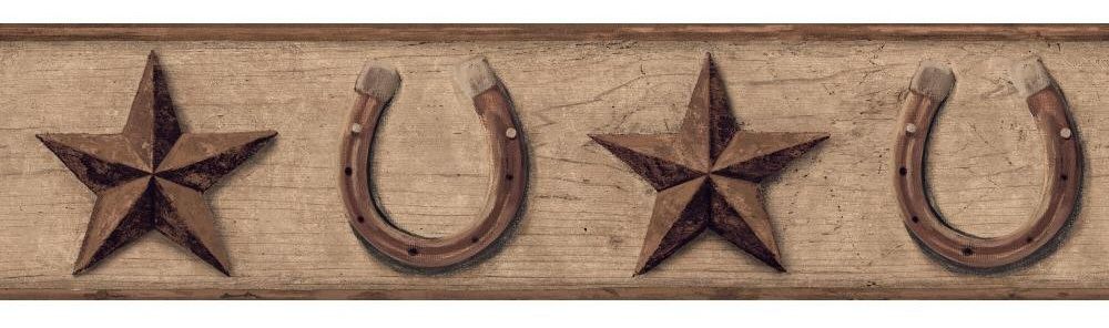 Western Star Horseshoe Wallpaper Border BG1673bd CLEARANCE!! QUANTITIES  LIMITED!!