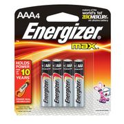 Energizer Max AAA Batteries 4 Pack, E92BP4EN