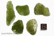 Moldavite, fine quality, Chlum, complete lot of 5pcs of gr.:30,18