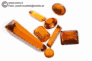 faceted zincite 1crt stone - orange-red gem
