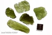 Moldavite, fine quality, complete lot of 5pcs Mass of 24,12gr