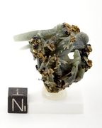 top museum grade Prasem cluster with beautiful magnetite rose