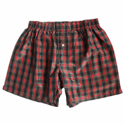Black Red Tartan Checks Silk Boxers