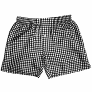 Black White Checks Silk Boxers