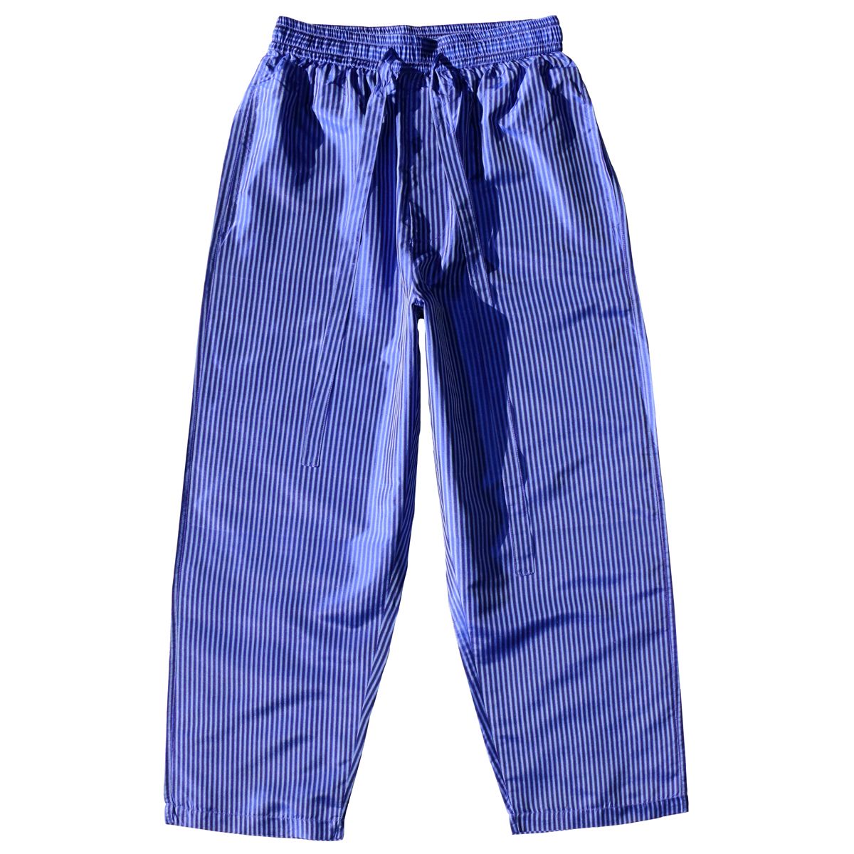 Blue Pinstripes Men's Silk Pajama Pants