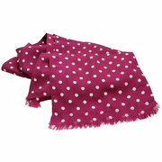 Burgundy Polka Dot Silk Aviator Scarf