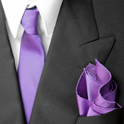 Lilac Skinny Silk Tie And Pocket Square Set