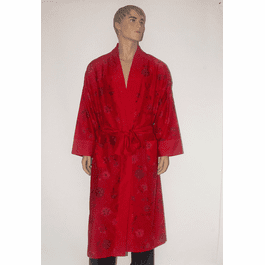 Long Lava Red Floral Kimono