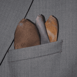 MUSTARD BROWN SILK TIE DYE POCKET SQUARE