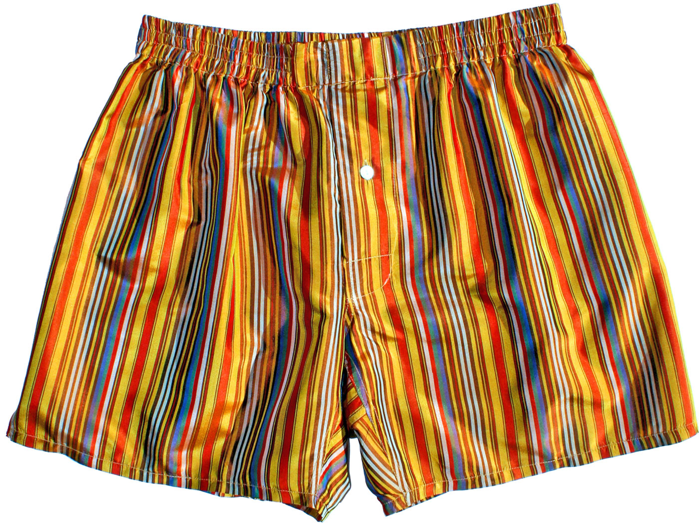 Gold Multicolor Stripes Silk Boxers