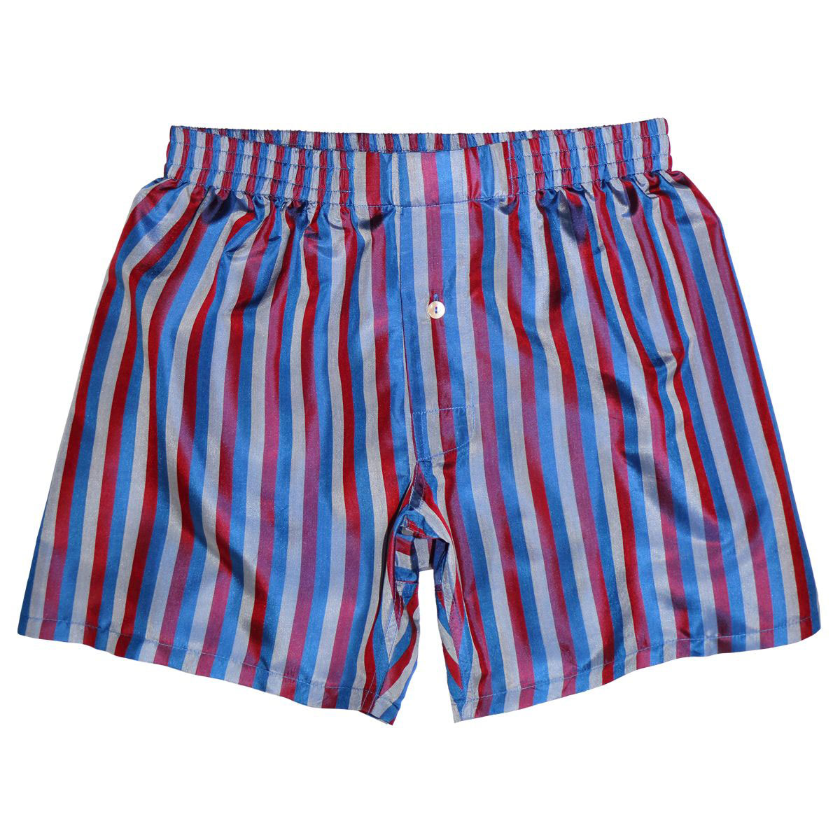 Navy Grey Sangria Stripes Men’s Silk Boxers
