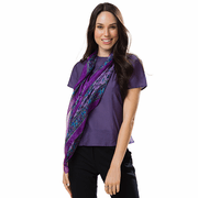 Purple Paisley Silk Scarf