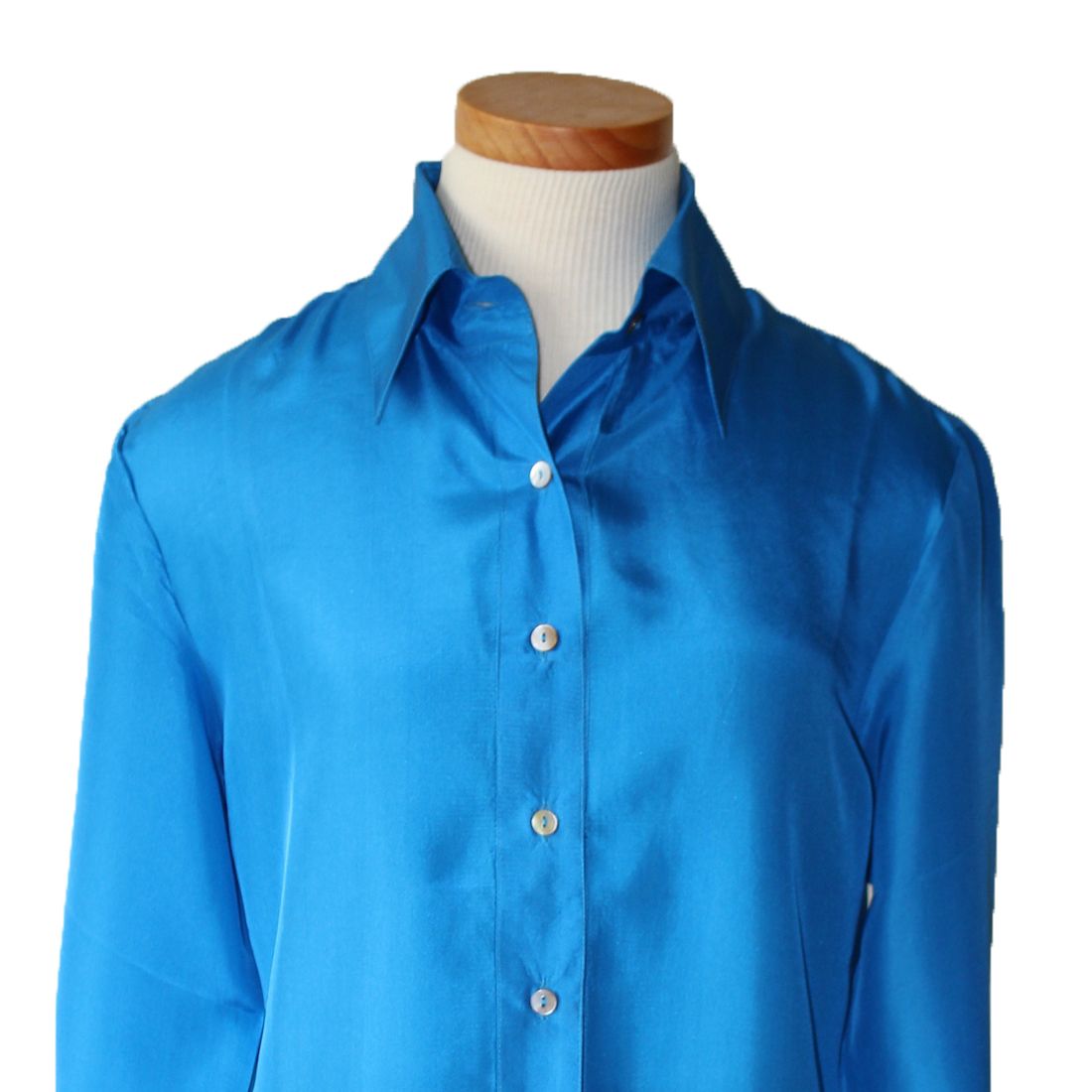 Fabulous Royal Blue Silk ButtonDown ShirtRoyal Silk