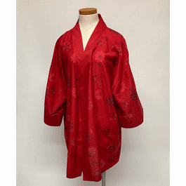 Short Lava Red Floral Kimono