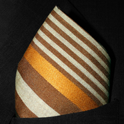 Terracotta Stripes Silk Pocket Square
