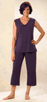 2 Piece Bamboo Viscose  PJ Set with Drawstring Capri Pants