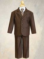 5 Piece Suit with Vest and Tie - Chocolate - 6m - Size 14