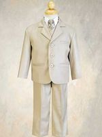 5 Piece Suit with Vest and Tie - Olive - 6m - Size 14