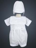 Baby Boy's Poly Cotton Christening Romper 