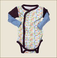 Baby's Blue Bamboo Kimono Onesie Bodysuit