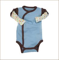 Baby's Blue Bamboo Kimono Onesie Bodysuit