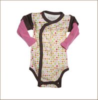 Baby's Pink Bamboo Kimono Onesie Bodysuit