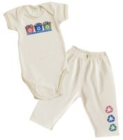 BambooBaby Onesie and Pants set with Recycle Print Design